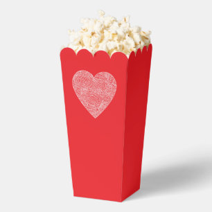 Red Scribbleprint Heart Favour Box