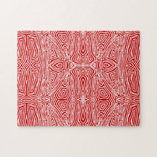 Red Scribbleprint Jigsaw Puzzle