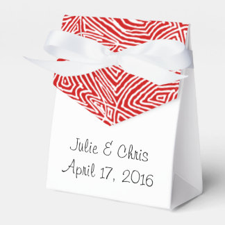 Red Scribbleprint Pattern Favour Box