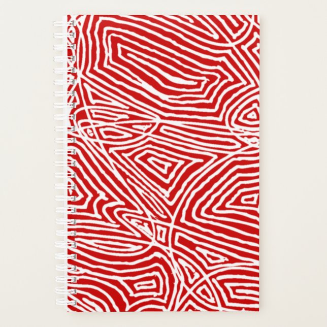 Red Scribbleprint Planner (Front)