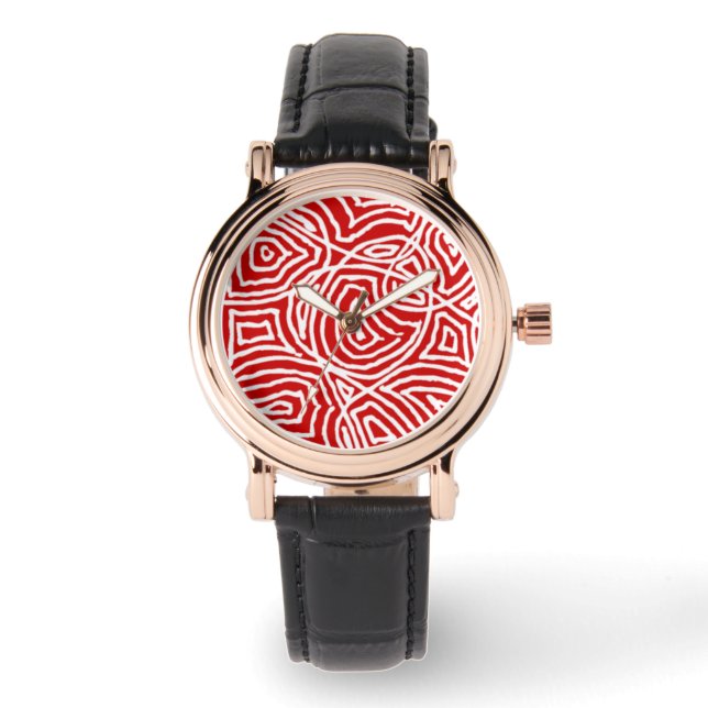 Red Scribbleprint Watch (Front)