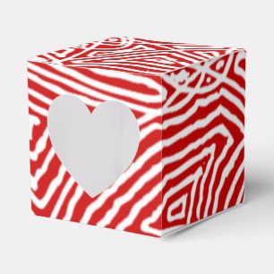 Red Scribbleprints Pattern Favour Box