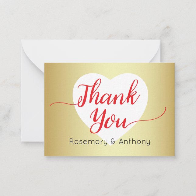Red Script Calligraphy Thank You Cards (Front)