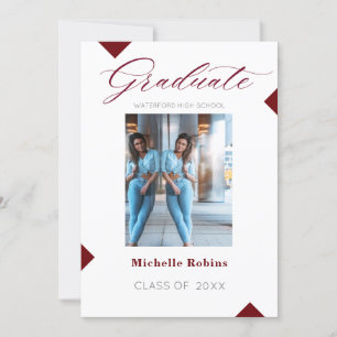 Red Script High School Senior Grad Announcement