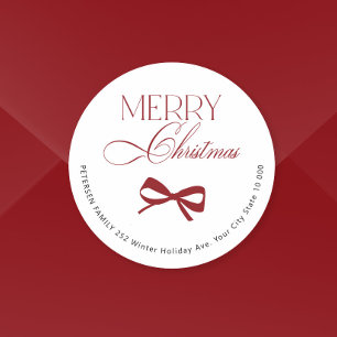 Red script Merry Christmas festive envelope seal