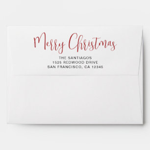 Red Script Merry Christmas Holiday Envelope