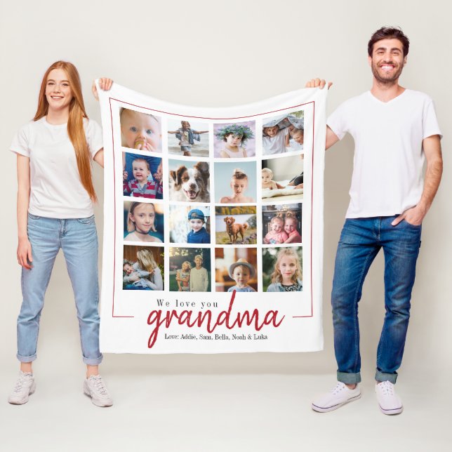 red script mothers day grandma gift fleece blanket (In Situ)
