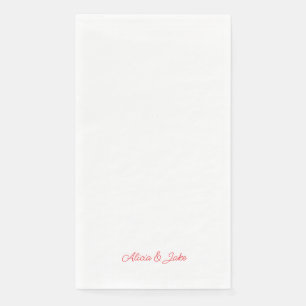Red Script Names Personalized Wedding Napkin