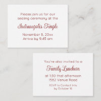 Red Script Temple Sealing & Meal Invitation