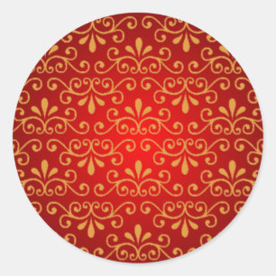 Red Seal with Gold Curlicues