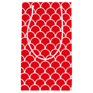 Red Seamless Circle Pattern Small Gift Bag