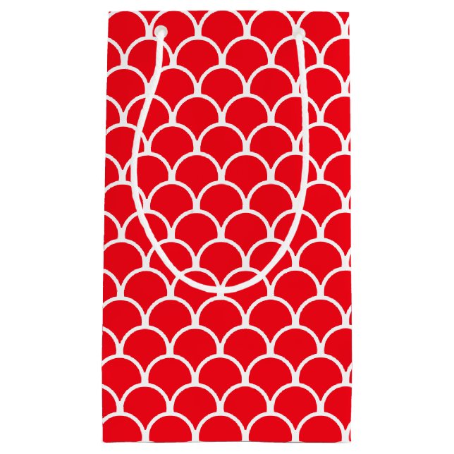Red Seamless Circle Pattern Small Gift Bag (Front)