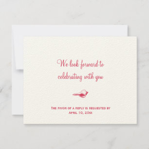 Red seashell wedding enclosure RSVP response Invitation