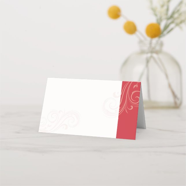 Red Seating Card, Caroline Wedding Collection Place Card (Front)