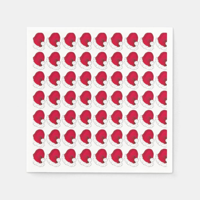 Red Secret Santa Claus Father Christmas Hat Napkin (Front)