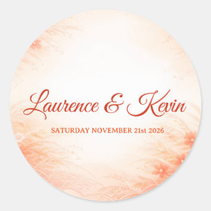 Red Seigaiha – Japanese Wedding Collection Classic Round Sticker