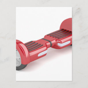 Red self-balancing scooter postcard