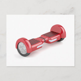 Red self-balancing scooter postcard