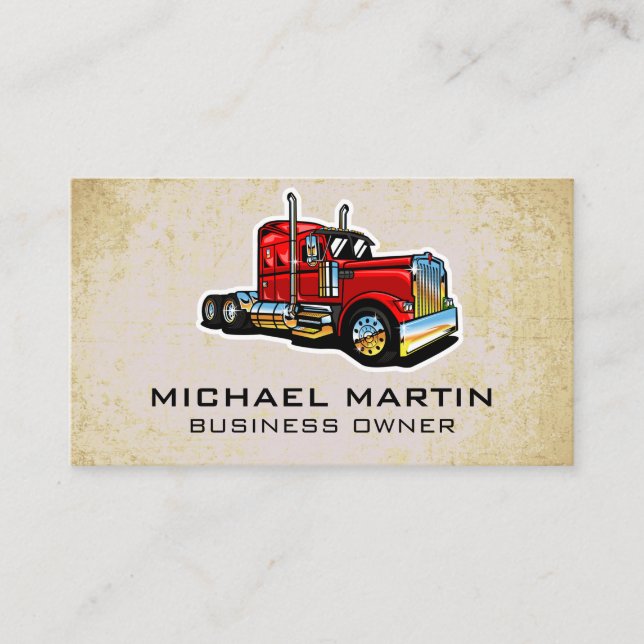 Red Semi Truck Business Card (Front)