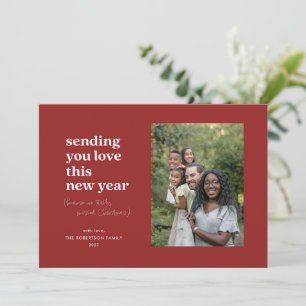 Red Sending You Love This New Year Holiday Card