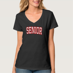 Red Senior College Football Costume Coach Student  T-Shirt