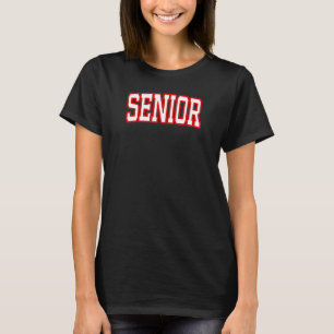 Red Senior College Football Costume Coach Student  T-Shirt