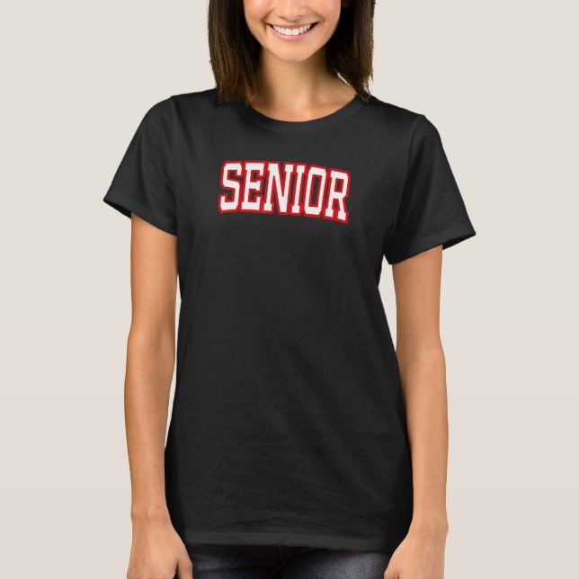 Red Senior College Football Costume Coach Student  T-Shirt (Front)