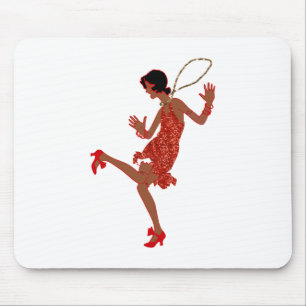 red sequin black flapper mouse pad