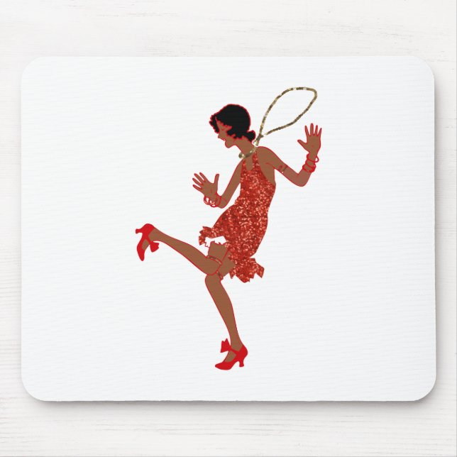 red sequin black flapper mouse pad (Front)