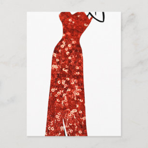 red sequin vintage pin up postcard
