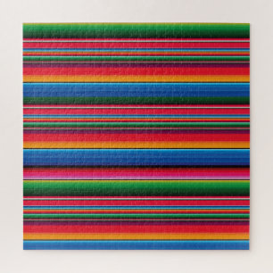 Red Serape Saltillo traditional mexican blanket Le Jigsaw Puzzle