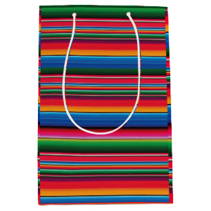 Red Serape Saltillo traditional mexican blanket Le Medium Gift Bag