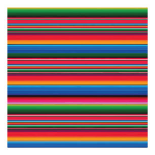 Red Serape Saltillo traditional mexican blanket Le Photo Print