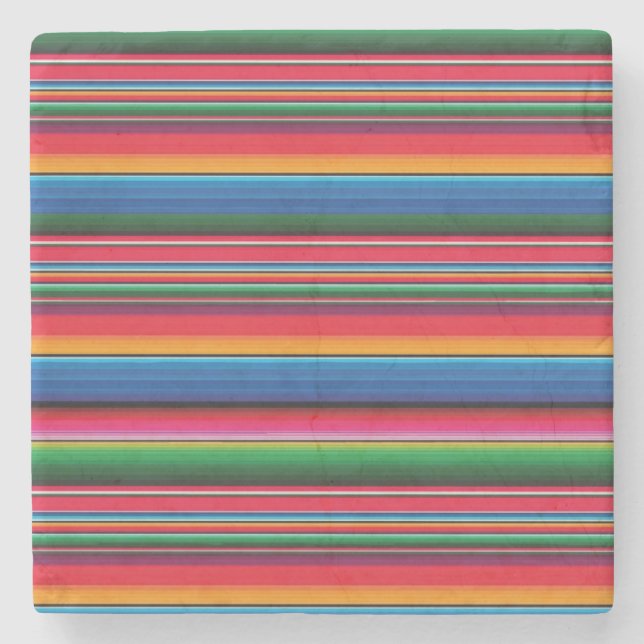 Red serape traditional Mexican saltillo blanket th Stone Coaster (Front)