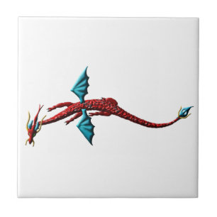 Red Serpent Dragon Tile