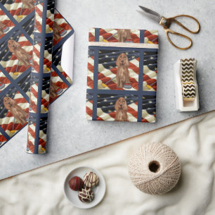 RED SETTER CURLING  WRAPPING PAPER