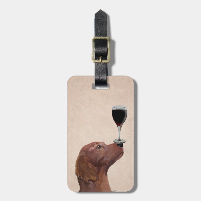 Red Setter Dog Au Vin 2 Luggage Tag (Front Vertical)
