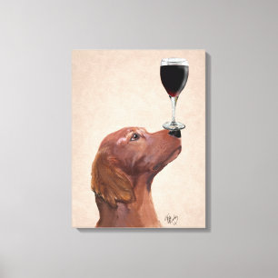 Red Setter Dog Au Vin Canvas Print