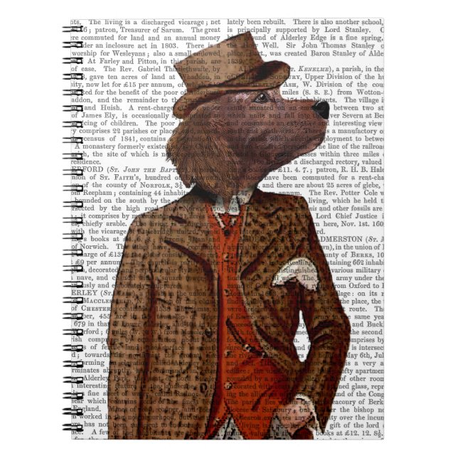 Red Setter Rider Portrait Spiral Notebook (Front)