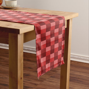 Red Shades Colour Blocks Short Table Runner