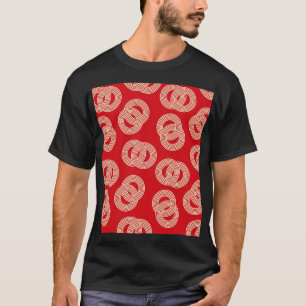 Red shades, interlocked striped rings pattern. T-Shirt