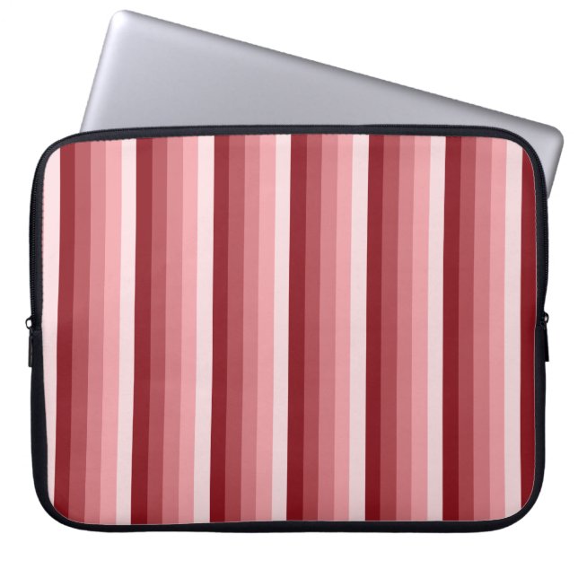 Red shadow stripes laptop sleeve (Front)
