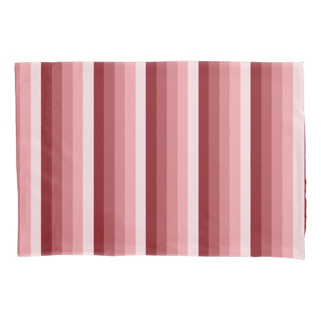 Red shadow stripes pillowcase (Front)