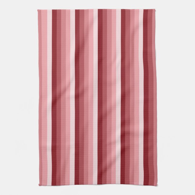 Red shadow stripes tea towel (Vertical)