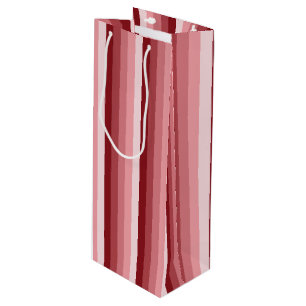 Red shadow stripes wine gift bag