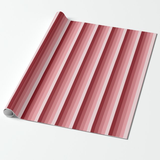 Red shadow stripes wrapping paper (Unrolled)