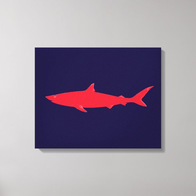 red shark sea décor canvas print (Front)