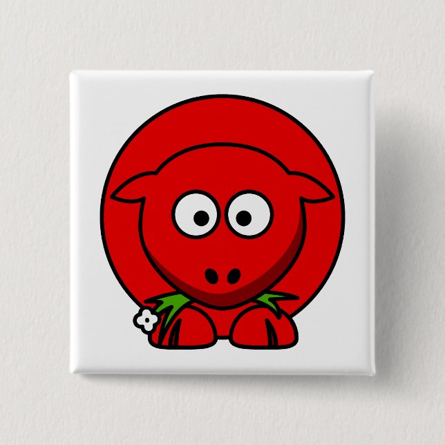 Red Sheep 15 Cm Square Badge (Front)