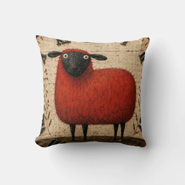 Red Sheep Cushion (Front)