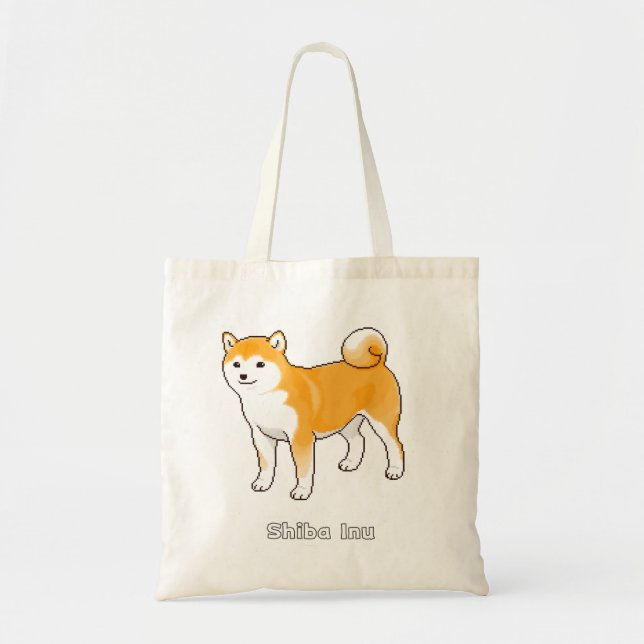 Red Shiba Inu & Black And Tan Shiba Inu Pixel Art Tote Bag (Front)